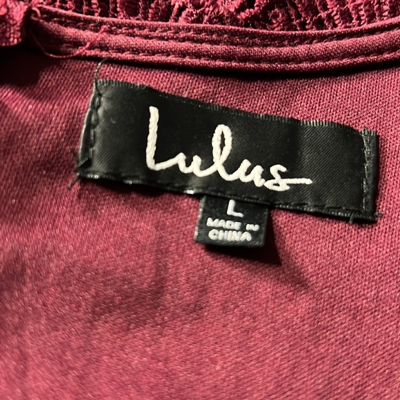 Lulu's Angel in Disguise Burgundy Lace Skater Dress - Picture 2 of 6